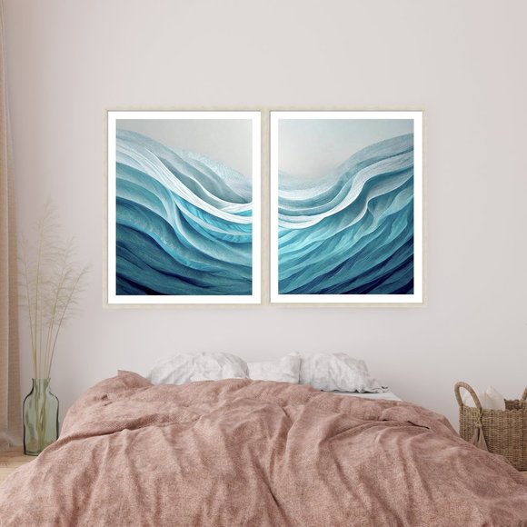 Abstract Art Prints Set of 2 Waves and Beach theme - Christy Mandeville - Picture 4 of 5